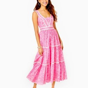 Lilly Pulitzer Pollie Cotton Midi Dress in Invest-a-Gator